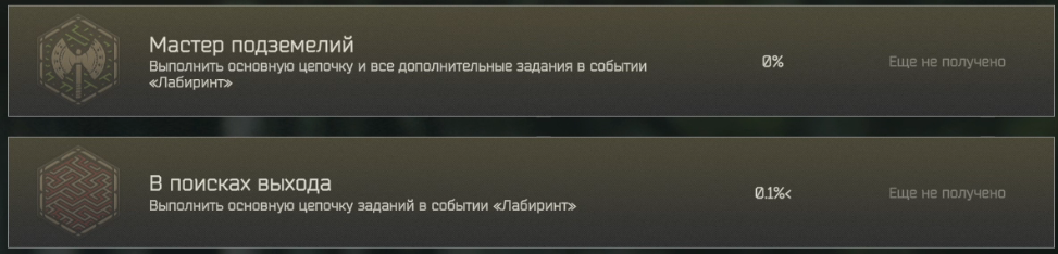 Достижения. Лабиринт